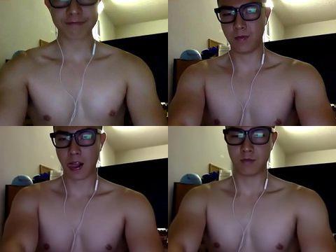Horny Glasses free porn Asian Cums in Bathroom